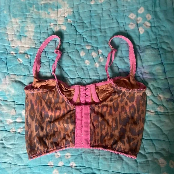 Out from under leopard print bustier corset top xs/s urban outfitters - Picture 2 of 4
